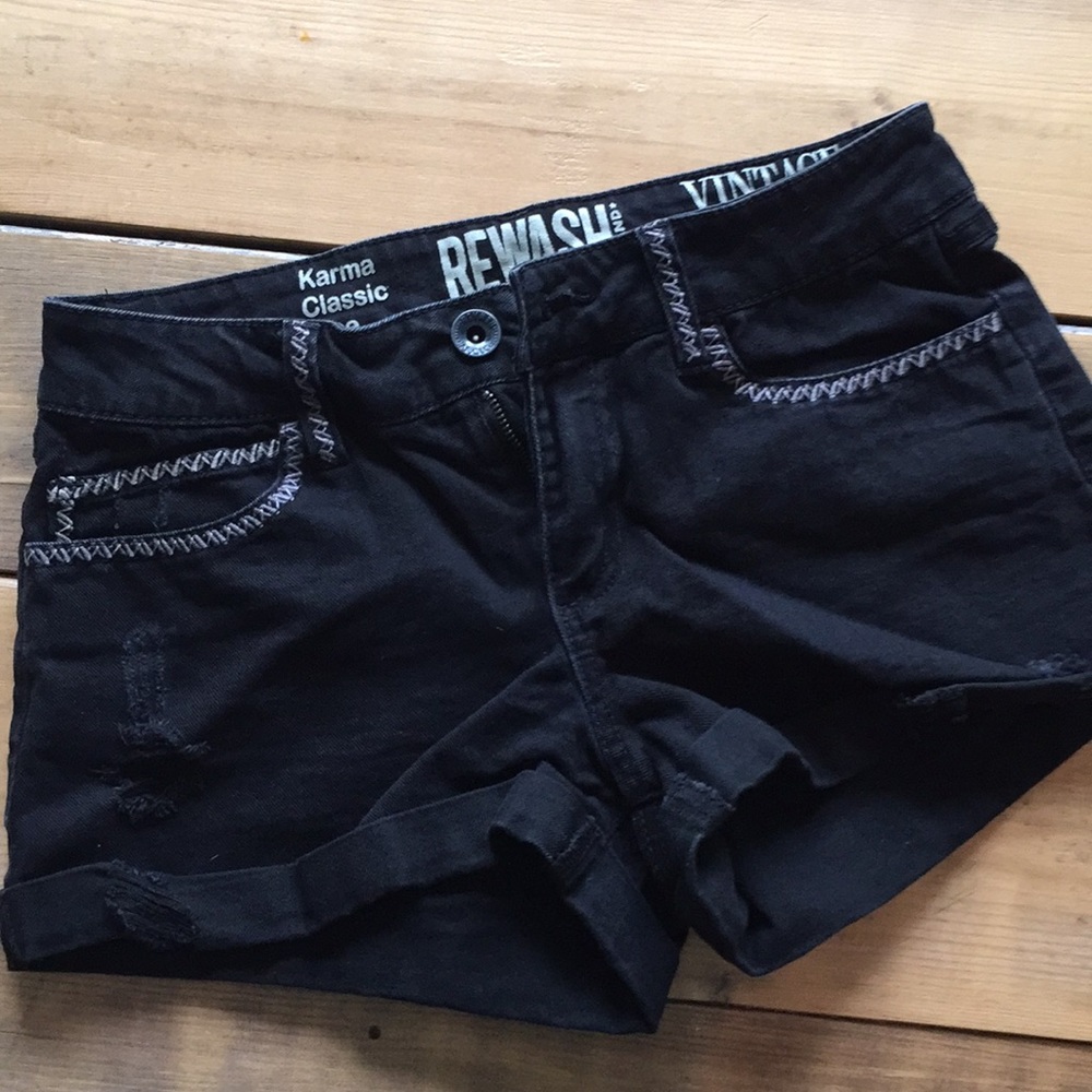 Black Jean Shorts
